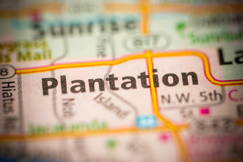 Google Map of Plantation, Florida.