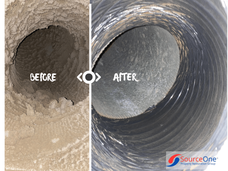 SourceOne Before and After Air Duct Cleaning